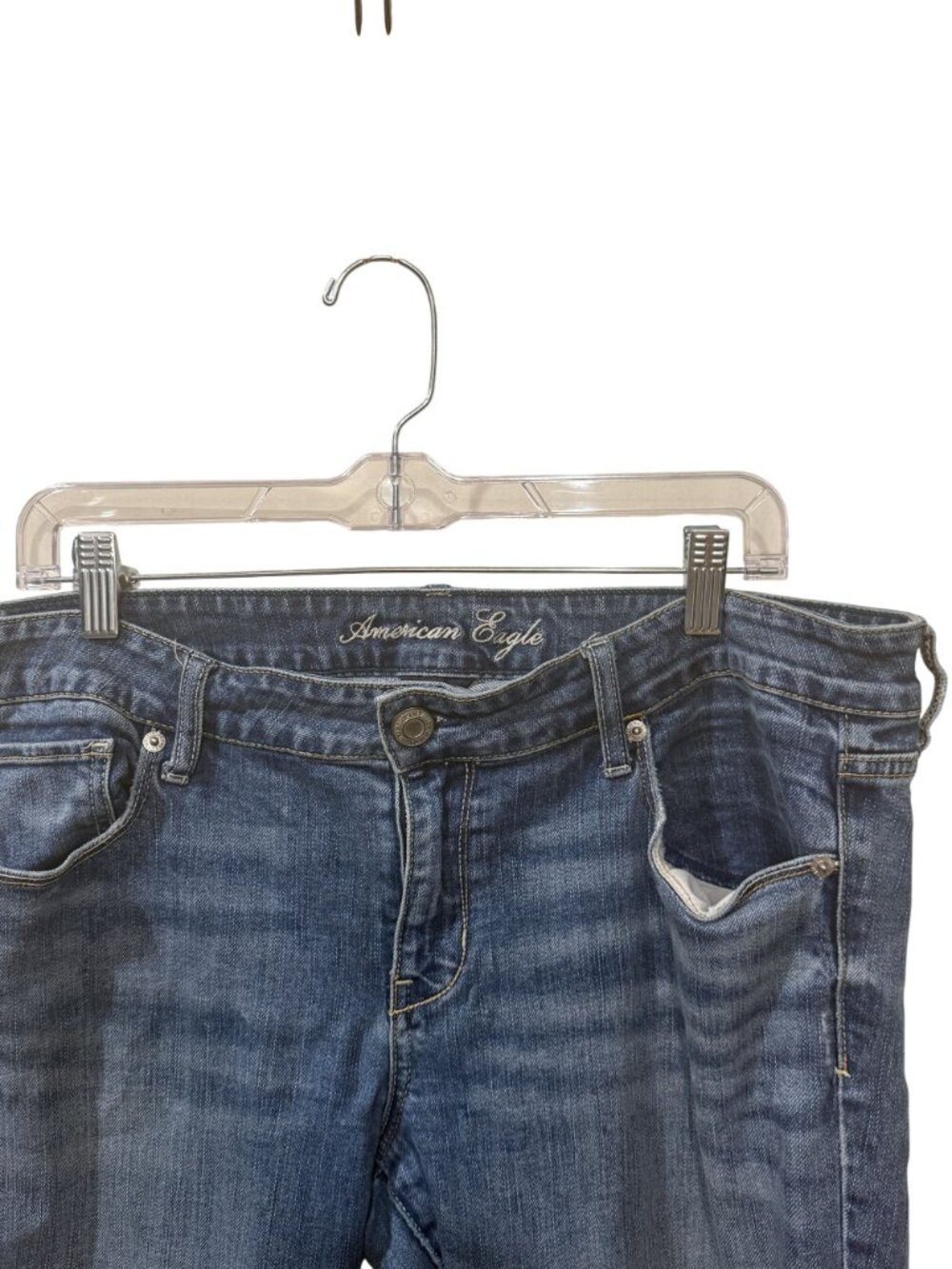 American Eagle Womens Skinny Stretch Denim Jeans Size 14 Medium Wash - Picture 2 of 5